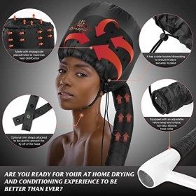 Capuchon pour sèchecheveux – Sèchecheveux doux, réglable extra large pour accélérer le temps de séchage à la maison, facile à