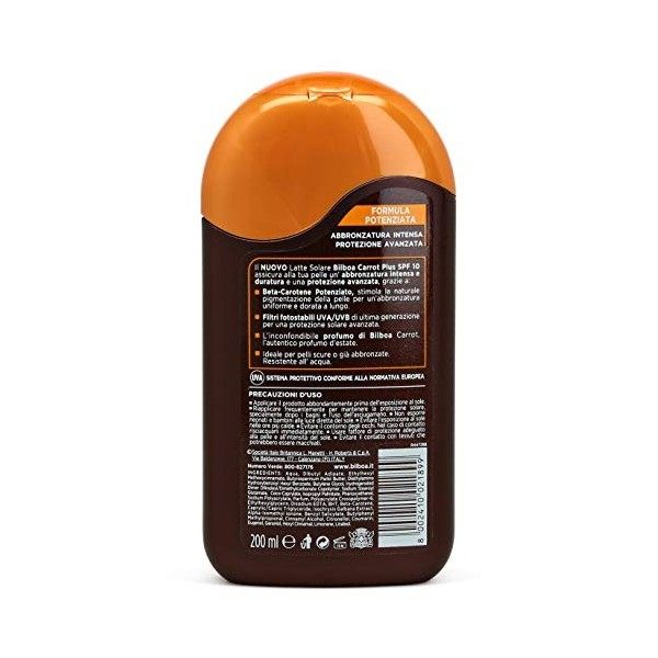 Bilboa Carrot Plus Latte Solare SPF 10 - 200 ml