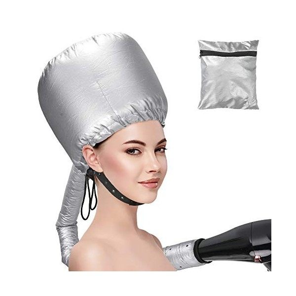 Welltop Casque pour séchage cheveux, Capuchon de séchage doux Vapeur réglable à la main utilisé pour le séchage convient à to