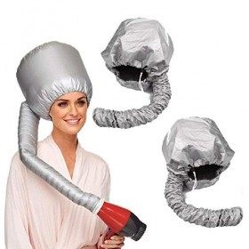 Capuchon de séchage des cheveux doux Portable Bonnet Capuche Chapeau Sèche-cheveux Attachement Curl Outils Gris Bonnet de crè