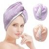 ACCGLORY Serviette turban à séchage rapide pour cheveux - Super absorbante - En microfibre - Cheveux doux - 2 grands turbans,