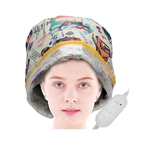 Chapeau de Chaleur Thermique de Vapeur de Cheveux Revitalisant en Profondeur, Chapeau de Traitement Dhuile de Chauffage de C