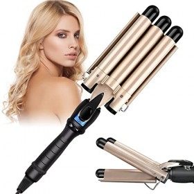 Fers à Boucler,3 Têtes Fer à Friser, 25mm Fer à Onduler Céramique,Boucleur Cheveux pour Cheveux Long Courts avec Support en M
