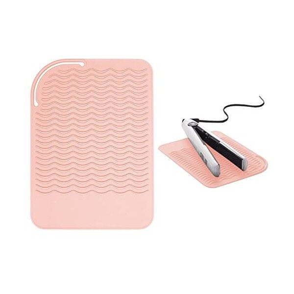 Silicone Pochette pour Fers à Boucler, Tapis Résistant à la Chaleur Pour Fer à Friser, Tampon en Silicone pour Fer à Friser, 