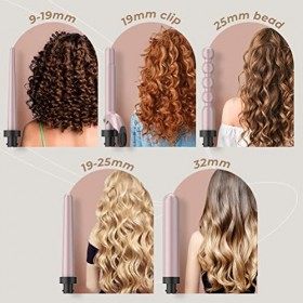 CITHOT Fer à Boucler 5 en 1 Boucleur Céramique et Température Fer à Friser Réglable avec Écran LCD et Gant Kit Boucleur a Che