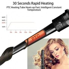 Plartree Fer à Boucler,Ensemble de 6en1 Revêtement Céramique, Multifonction Petites Boucles Interchangeables,Affichage LED à 