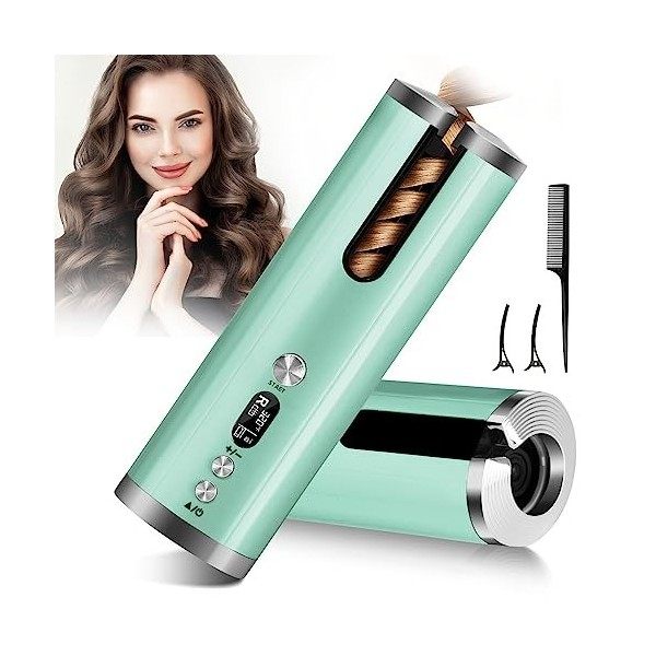 Fer à Friser Automatique Sans Fil, BelonLink Boucleur a Cheveux Automatique Portables Rechargeable 5200mAh, 6 Températur, ave