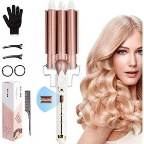 3 Barils Fer à Onduler, Kaliwa Fer à Boucler, Fer à Friser Céramique, Bigoudis pour Cheveux Long/Courts pour Femme, Diamètre,