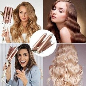 3 Barils Fer à Onduler, Kaliwa Fer à Boucler, Fer à Friser Céramique, Bigoudis pour Cheveux Long/Courts pour Femme, Diamètre,