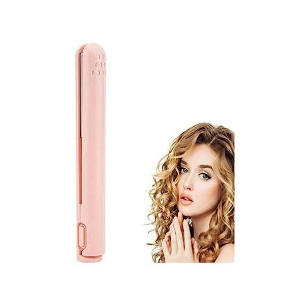 Mini Fer à Boucler Polyvalent,Mini Dual-purpose Curling Iron,Mini Lisseur et Bigoudi 2 En 1,Mini Fer à Friser Sans Fil,Mini F