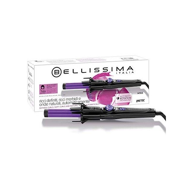 Bellissima Fer à Boucler Automatique Revêtement Céramique - BHS3 100 Revolution Ricci & Curl Violet et Noir - Fer à Friser Te