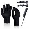 IKOCO Lot de 2 gants chauffants pour coiffure, fer à friser résistant à la chaleur pour coiffure, fer plat et brosse à friser