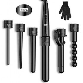 CITHOT Boucleur a Cheveux 6 en 1 Fer à Boucler Professionnel 80 ℃ -230 ℃ avec Écran LCD et Gant