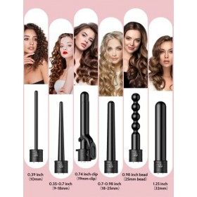 CITHOT Boucleur a Cheveux 6 en 1 Fer à Boucler Professionnel 80 ℃ -230 ℃ avec Écran LCD et Gant