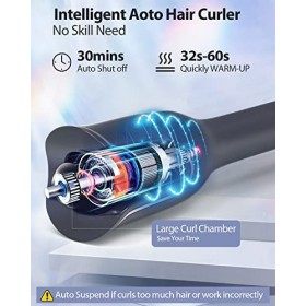 Fer à Friser Automatique - Fer à Boucler Professionnel Automatique Curl Céramique et Technologie Ionique, 4 Température Régla