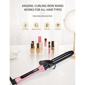 ANGENIL Baguette de fer à friser professionnelle 1 1/4 pouces, igoudi pour cheveux longs, fer à friser de voyage pour cheveux