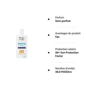 Garnier Ambre Solaire - Fluide Visage Anti-UV - Haute Protection FPS 50+ - Sensitive Expert+ - 40 ml