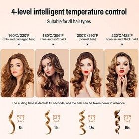 Boucleur a Cheveux Automatique Fers à Boucler Professionnel Ceramic Fer à Frise Automatique Conception Détachable 4 Températu