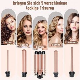 Fer à friser 3 barils grande vague-25 mm fers à friser pour cheveux longs/courts, réglage de la température de revêtement en 