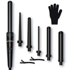 Ensemble de rouleaux à cheveux 6 en 1 avec différents accessoires, fer à repasser antistatique avec revêtement en céramique t