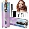 Boucleur Automatique avec 6 Températures et Minuterie, Boucleur a Cheveux Sans Fil Batterie 5200 mAh avec écran LCD, Friseur 