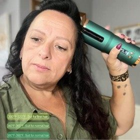 Lanboo Boucleur à Cheveux Automatique, Fer à Boucler Sans Fil, Bigoudis Cheveux à Ions Négatifs avec 6 Réglages de Températur