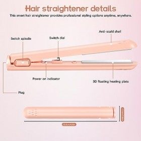 Mini fer à friser à double usage, fer à friser portable multifonctionnel en céramique, rechargeable petit fer à friser USB pe