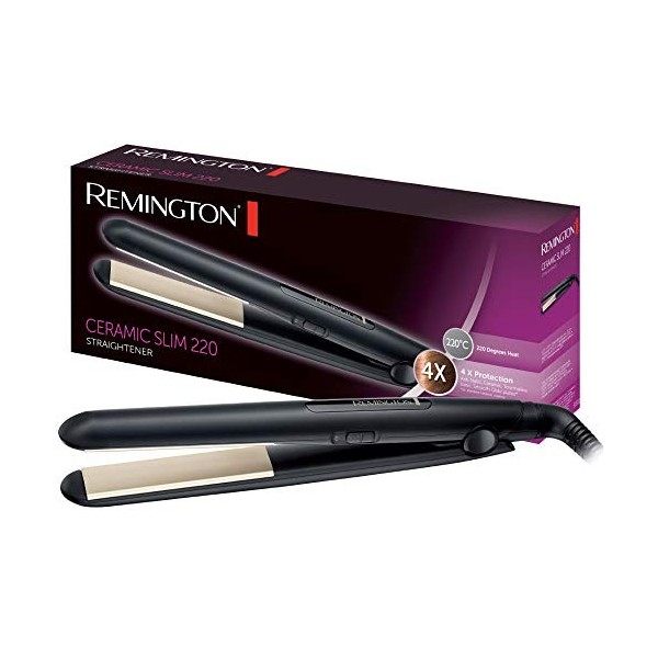 Remington Lisseur Cheveux [4X protection] Ceramic Slim Revêtement Céramique Tourmaline Antistatique & Glisse facile, chaleur