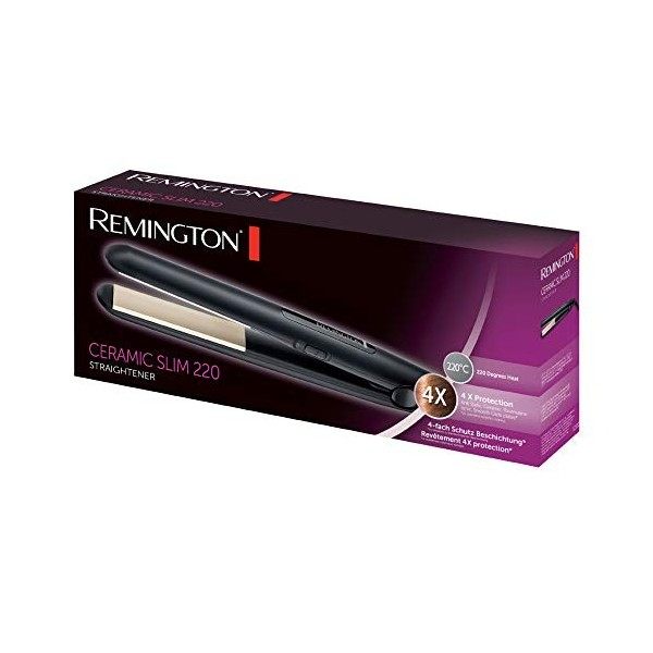 Remington Lisseur Cheveux [4X protection] Ceramic Slim Revêtement Céramique Tourmaline Antistatique & Glisse facile, chaleur