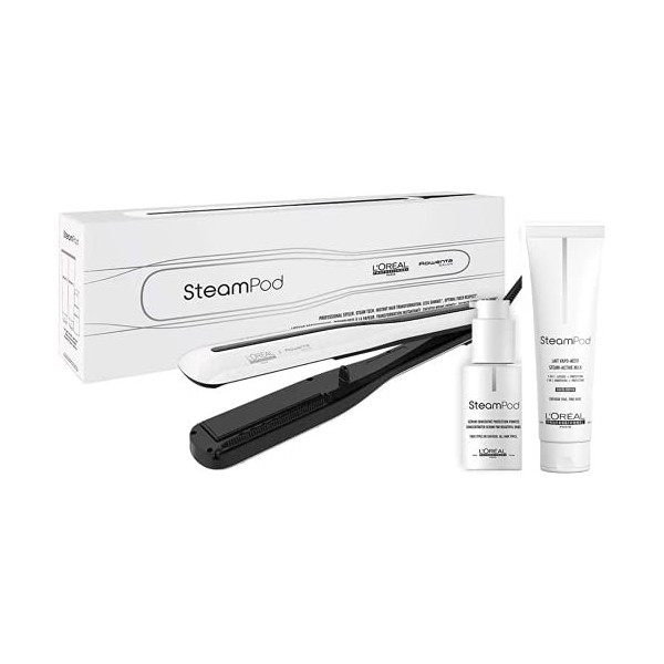 Steampod 3.0 | Pack Complet | Lisseur Vapeur Professionnel 2-en-1 + Sérum + Soin Vapo-activé | Fer à lisser à la technologie 