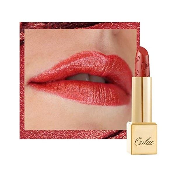 OULAC Métallique Briller Rouge à lèvres, Glitter 3D Longue durée Haut pigmenté et fort impact, Imperméable et résistant à la ...