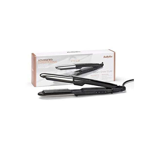 BaByliss - ST496E - Céramique Lisseur vapeur Steam Shine avec Technologie Brillance