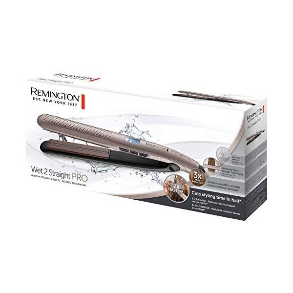 Remington Lisseur Cheveux [Lissage sur cheveux mouillés ou sec] Wet2Straight Pro Lisse & sèche en même temps, Système de ven