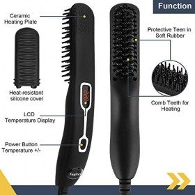 Lisseur Barbe Homme, fayleer Brosse Lissante Barbe Lisseur Cheveux Homme Brosse Chauffante Barbe avec 6 Niveaux de Températur