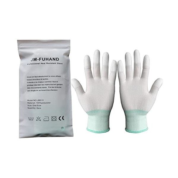 JM-FUHAND Gant thermique coiffure.Gants professionnels anti-chaleur pour coiffer les cheveux avec lisseurs, frizzers et frizz