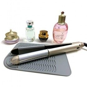 Lessmon Tapis de voyage pour fer à friser avec 1 gant résistant à la chaleur pour fer à friser, fer à lisser, fer à lisser et