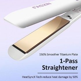 Faszin Lisseur Cheveux, Fer à Lisser Chauffante Rapide avec Titanium, Lisseur professionnel Ionique pour Protection des Cheve
