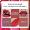 Mimore rouge à lèvres, 6 couleurs ensemble de rouge à lèvres, set de brillant à lèvres liquide mat, cadeau de rouge à lèvres,