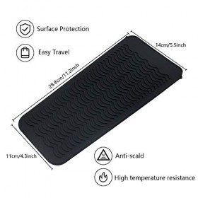 Lot de 2 tapis de coiffure portables en silicone résistant à la chaleur, housse pour fer à friser, fer à lisser, étui de voya