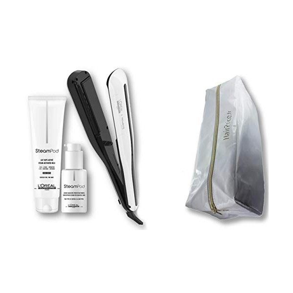 LOréal Professionnel Steampod 3.0 Lisseur + Lait cheveux fins 150 ml + Sérum 50 ml + Trousse de rangement