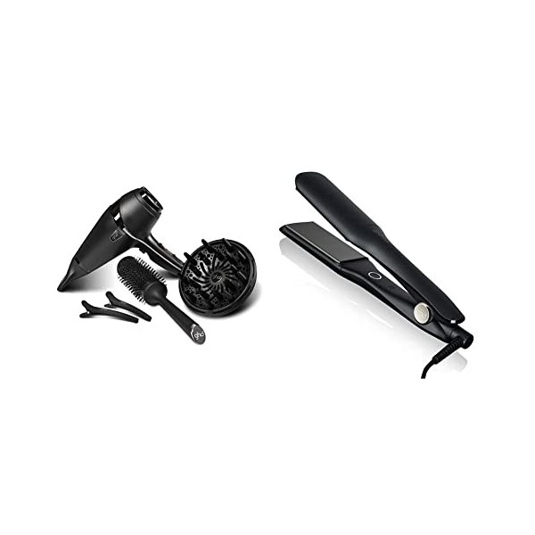 GHD - Coffret Air Premium - Seche Cheveux Noir & Nouveau Styler Max - Lisseur Cheveux Noir 