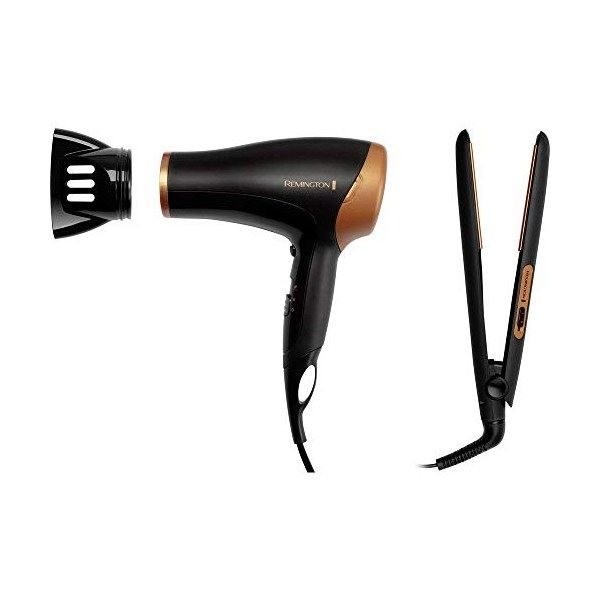 Remington - D3012GP - Sèche-Cheveux 2000W + Fer à Cheveux en Céramique