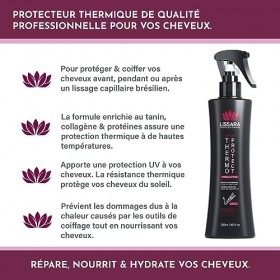 LISSARA - Spray Thermo Protecteur au Tanin Collagène et Protéine - 230°C - Réparation et Brillance Sans Rinçage - Fer à Lisse