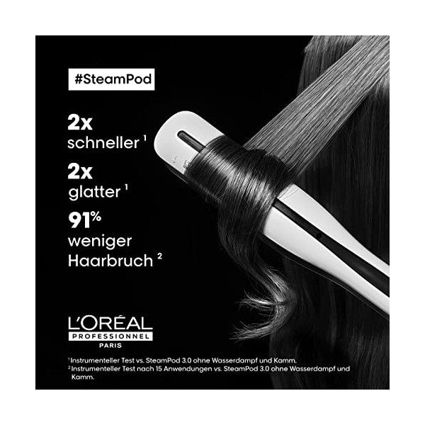 LOréal Professionnel SteamPod 3.0 Styler avec série Expert Metal DX Shampooing et masque de taille essayée