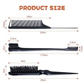 HORJOR Peigne de Cheveux 3 Pièces, Peigne à Bords Brosse 3 Tailles Différentes Peigne Cheveux Afro Peigne à Queue de Rat Robu