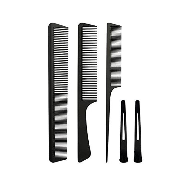 ML MIBBILUX Peigne Cheveux ensemble avec 2 pinces à cheveux, 3 tailles différentes Peigne – 5PCS – Résistant à la chaleur, Pe