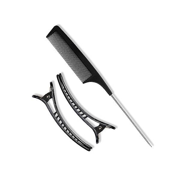 BADLON Peigne Ensemble 3 pièces – Peigne Cheveux Antistatique Hommes - Peigne a Queue Fibre de Carbone Tout Type de Cheveux- 