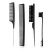 Yorgewd 4 Pièces Set de Brosse à Taquiner, Peigne à Sourcils Brosse à Double Tranchant Peigne Coiffeur Antistatique Peigne Qu