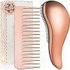 Duo Brosse Démêlante et Peigne – La Meilleure Brosse Démêlante pour Cheveux Mouillés, Secs, Bouclés, pour Femmes & Enfants, e