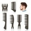 URAQT Peigne Cheveux Homme, 6Pcs Peigne de Coiffure, Brosse à cheveux antistatique, Outil de Coiffure pour Hommes, Peigne for